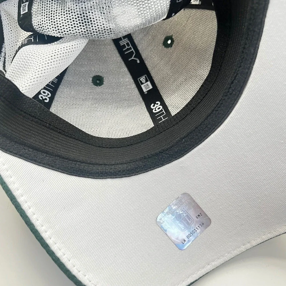 New York Jets New Era 39THIRTY Stretch Fit Hat Green White Mesh NFL Cap S/M